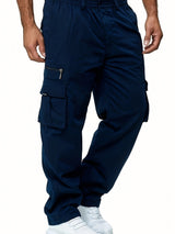 Cargo Hose Herren Weit Geschnitten | Mit Taschen und Kordelzug – Blau