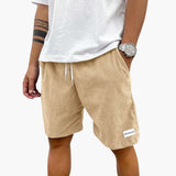 Herren Sommer Shorts mit Kordelzug und Cordstruktur – Khaki
