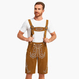 Lederhose mit Hosenträgern für Herren - Oktoberfest 2025 – Hellbraun
