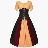 Klassisches Dirndl kleid mit Puffärmeln für Damen - Oktoberfest 2025 – Gelb