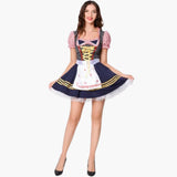 Mini Dirndl für Damen - Oktoberfest 2025 – Blau / Rosa