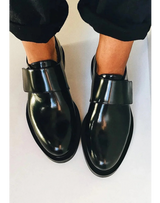 Emma | Riemchen Schlupf Loafer – Schwarz