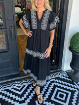 Hanna - Elegantes Boho-Kleid – Schwarz (Fast ausverkauft)