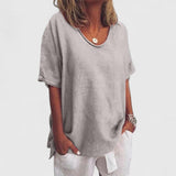 Lena | V-Ausschnitt-Shirt – Gray