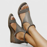 Daniela | Hochwertige Orthopädische Ledersandalen – Grau