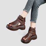 Eden | Vintage-Plateausandalen – Braun