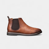 Herren-Chelsea-Boots aus Lederimitat mit Elastikeinsatz – Braun