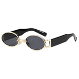 Damen Elegante Zeitlose Ovale Sonnenbrille – Gold