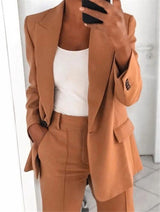 Kelly - Elegantes Business-Set [Blazer+Hose] – Braun
