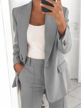 Kelly - Elegantes Business-Set [Blazer+Hose] – Grau