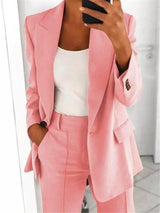 Kelly - Elegantes Business-Set [Blazer+Hose] – Hellrosa