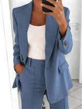 Kelly - Elegantes Business-Set [Blazer+Hose] – Hellblau