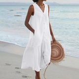 Marise | Off-Shoulder Midi Dress – Weiß