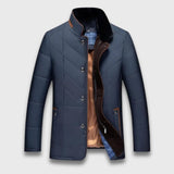 Elias | Warme Winterjacke mit Stehkragen – Blau