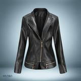 Elegante lederjacke – Schwarz