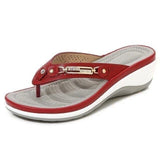 Alice Leroy | Weich gepolsterte Flip Flops Zehenstegsandalen – Rot