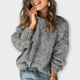 Lysithea – Langärmeliger Strick Pullover – Grau