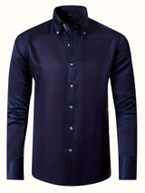Cedar - Elegantes formelles Langarmhemd – Navy blau