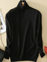 Klassischer Damen Rollkragenpullover – Schwarz