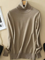 Klassischer Damen Rollkragenpullover – Khaki