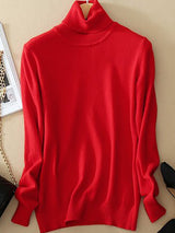 Klassischer Damen Rollkragenpullover – Rot