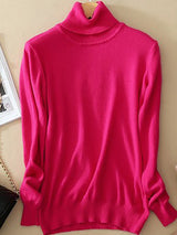 Klassischer Damen Rollkragenpullover – Rosa