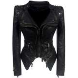 Schwarze Bikerjacke für Damen | Schlanke Passform – Schwarz