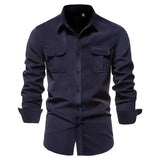 Jin – herren-cordhemd – Marineblau