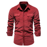 Herren Stilvoll Langarmhemd | Formelle – Rot