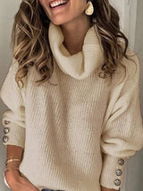 Milana - damenpullover mit hoher taille und ubergrößen – Khaki