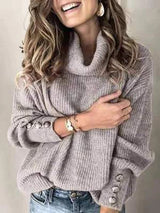 Milana - damenpullover mit hoher taille und ubergrößen – Grau