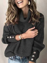 Milana - damenpullover mit hoher taille und ubergrößen – Schwarz