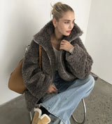 Freya - damen-fleecejacke in ubergröße – Braun
