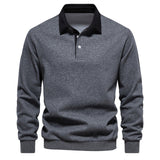 Herren Langarm Polo | gerader Aufbau mit klassischem Kragen – Grau