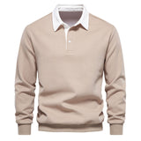 Pullover Herren Langarm Polo | Klassischer Kragen – Khaki