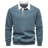 Pullover Herren Langarm Polo | Klassischer Kragen – Grün