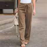 Evana - Lässige, luftige Hose – Khaki
