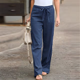 Evana - Lässige, luftige Hose – Blau