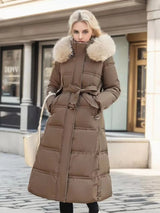 Elisabeth – luxuriöser langer Parka – Khaki