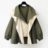 Lilina - stylischer wasserabweisender trenchcoat – Grün