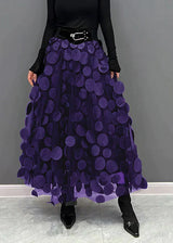 Silviya | Damen Eleganter Stilvoll Rock | Lang – Lila