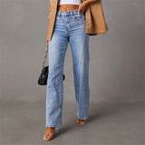 Laney Gerade Geschnittene Jeans mit Hoher Taille – Blau