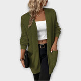 Talia | Lässiger Strick-Cardigan mit Taschen – Armee grün