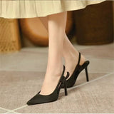 Damen Pumps | Slingback mit spitzer Zehenform – Schwarz