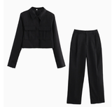 Damen Set | Zweiteilige Ausführung mit hoher Taille – Schwarz
