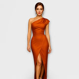 Elegantes Asymmetrisches Abendkleid – Orange