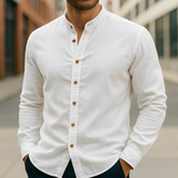Aick - Sommerhemd für Herren im langen, modischen Design – Weiß