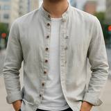 Aick - Sommerhemd für Herren im langen, modischen Design – Grau