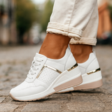 Abiana – Bequeme Turnschuh Mit Keilabsatz – Weiß