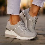 Mirin – Bequeme Turnschuh Mit Keilabsatz – Grau